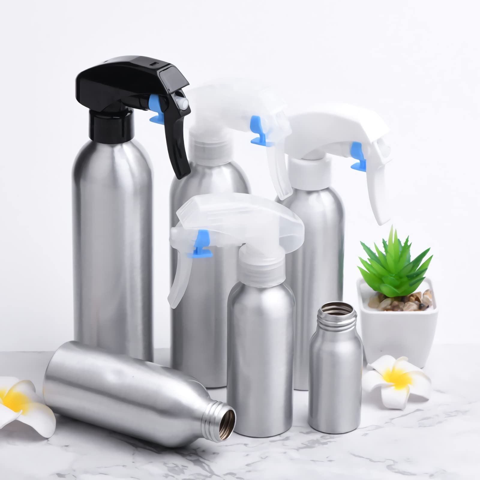 12 Pezzi 30 ml Bottiglie Spray Argento Vuote in Alluminio con Pompa Trasparente Fine Nebbia Flacone Spray per Giardinaggio, Piante, Fiori, Parrucchiere, Cosmetico, Viaggiare
