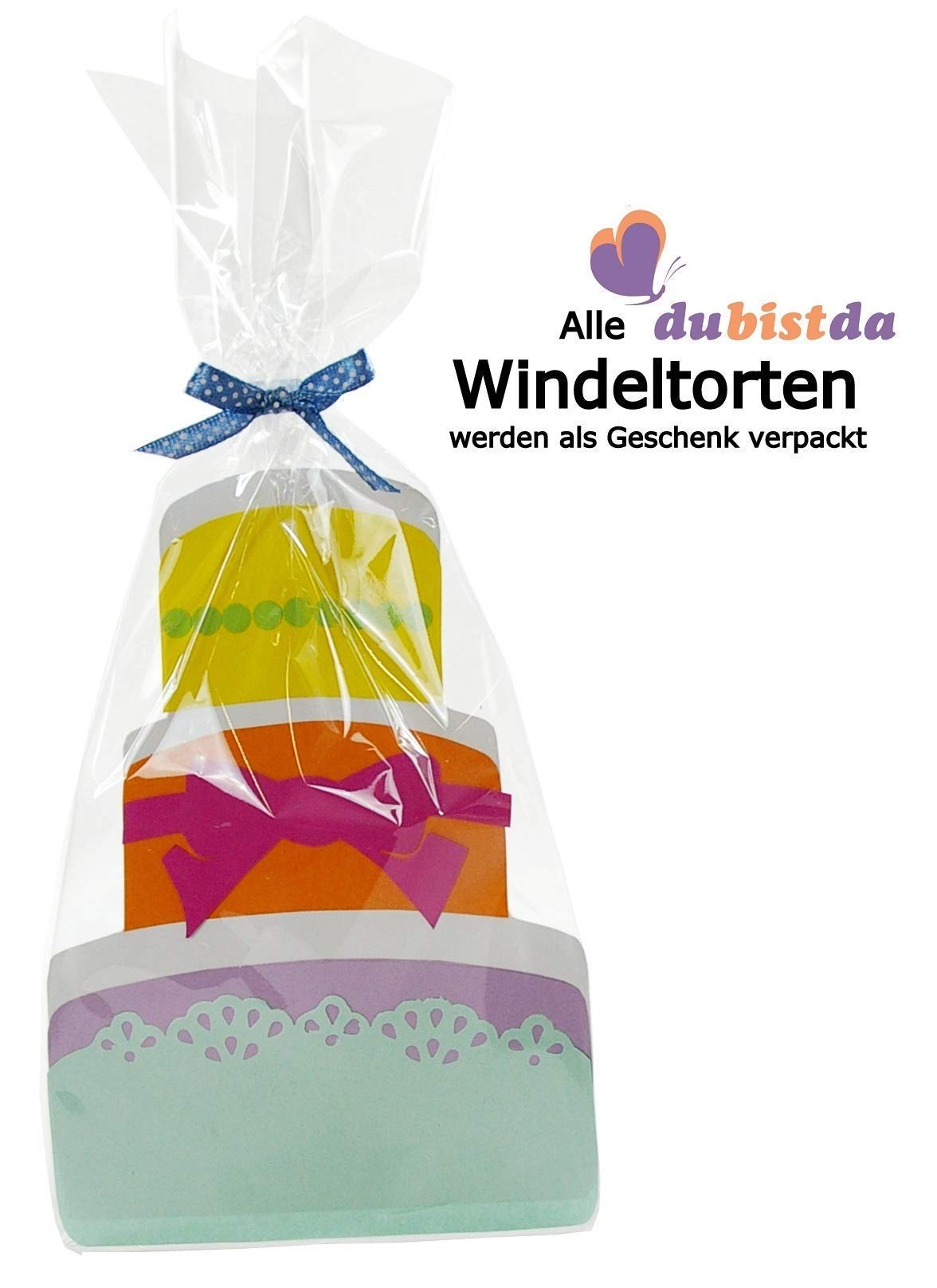 Windeltorte Windelmotorrad Jungen Rockstar blau / 45-teilig /40 cm | Geschenk zur Geburt Babyparty & Baby Shower
