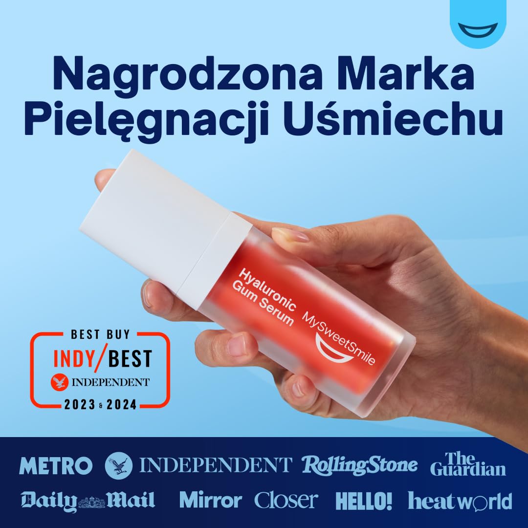 MySweetSmile Serum Do Dziąseł z Kwasem Hialuronowym HA+ - Łagodzi I Nawilża Dziąsła - Redukuje Zapalenie Dziąseł - Miętowy Smak - Naprawa Dziąseł - Nagroda IndyBest - 30ml