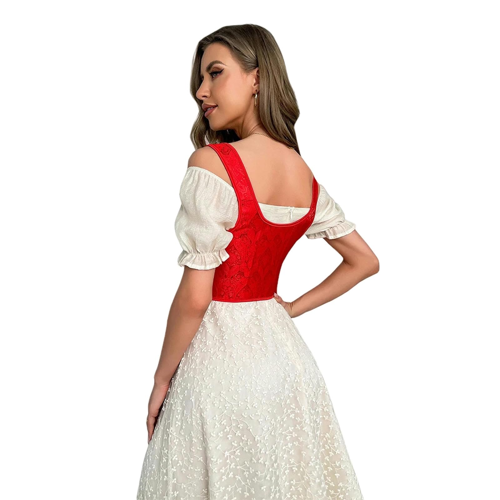 HAAR Top Bustier Aderente Hollow Out Lace Up Bandage Cami Top Rosso Nero Grigio Bianco Side Zip Low Cut Corset Mini Vest