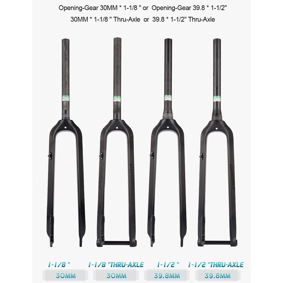 Horquilla de Bicicleta de montaña Delantera de Carbono Completa 26/27.5/29" 3K T800 Fibra rígida Disco Cierre rápido y Opciones de Eje cilíndrico Disponibles (Canal espinal 29, abi