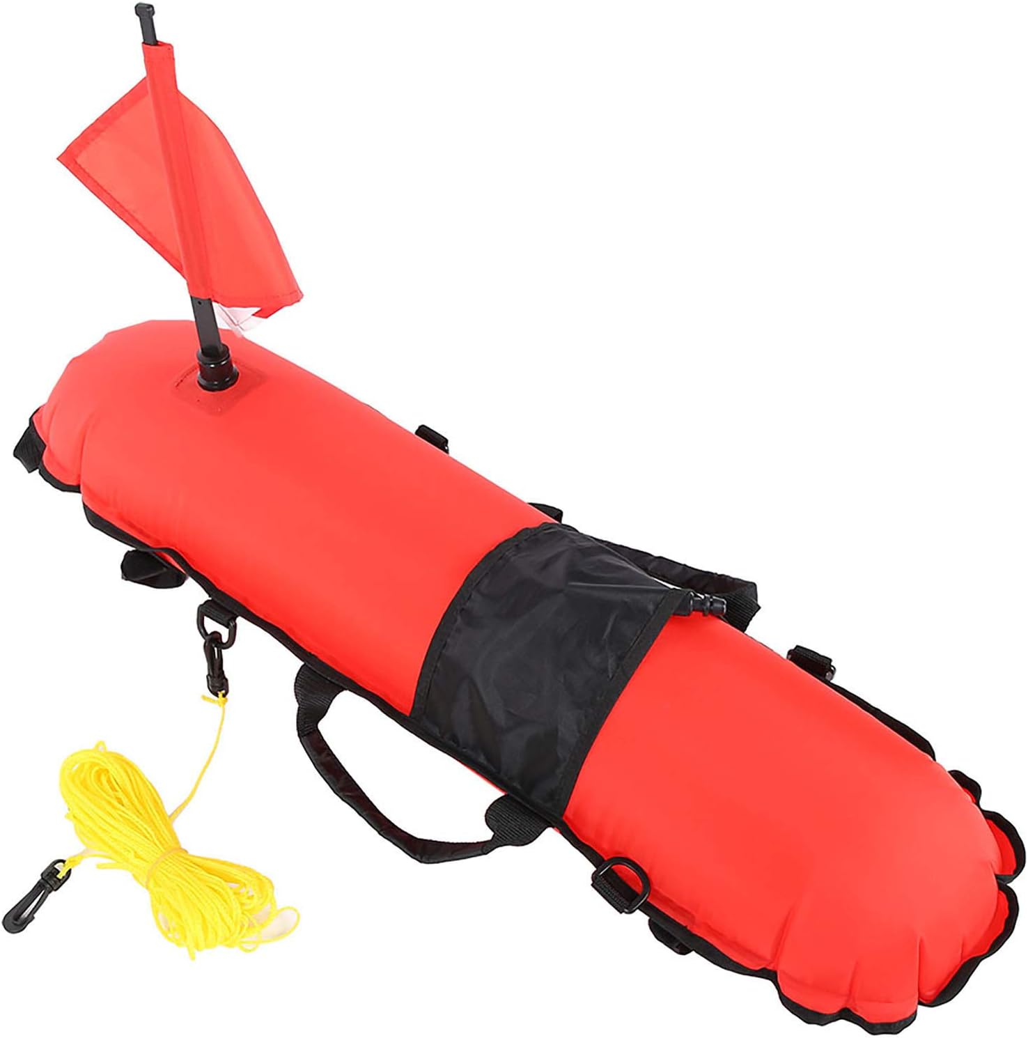 Dioche Keep Diving Diving Inflation Buoy with Flag & Rope for Spearfishing and Safety - Eyecatching Signal Float Ball with PE Rope and Drings