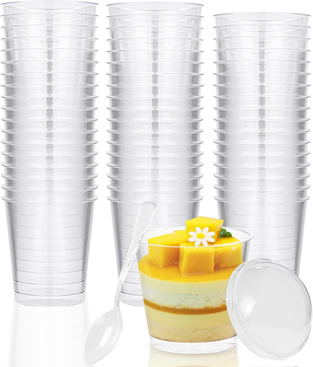 Plazotta Dessertbecher 50 Stück 160ml - Mit Löffeln Für Party & Hochzeit