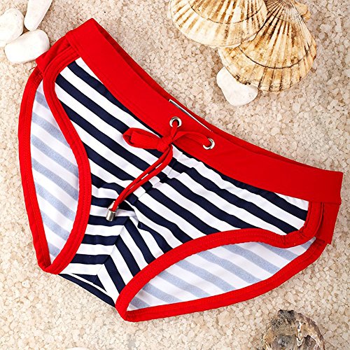 Tuliptrend Mens Sexy Bikini Swimwear Soft, Red/White/Blue, Medium #TOP4
