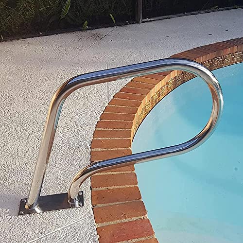 Barandal Curvo para Piscina con Base Rápida, Acero Inoxidable miniatura 6