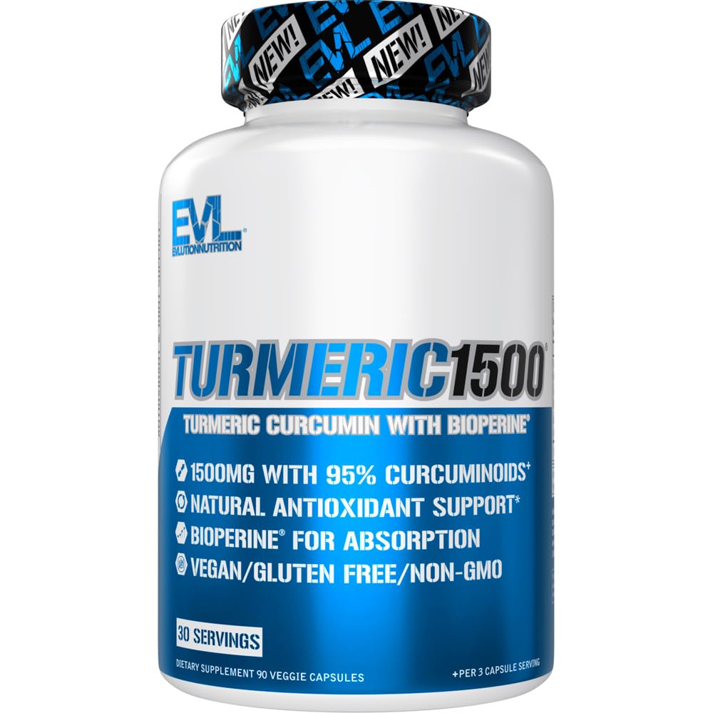 EVL Turmeric Curcumin 1500mg with BioPerine & Black Pepper Extract
