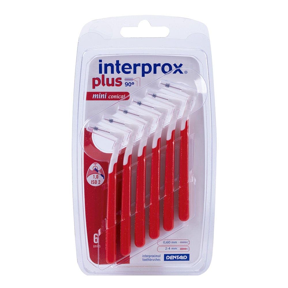 Dentaid Interprox Plus Interdentalbürsten 90° Minikonisch Rot – 6 Stück