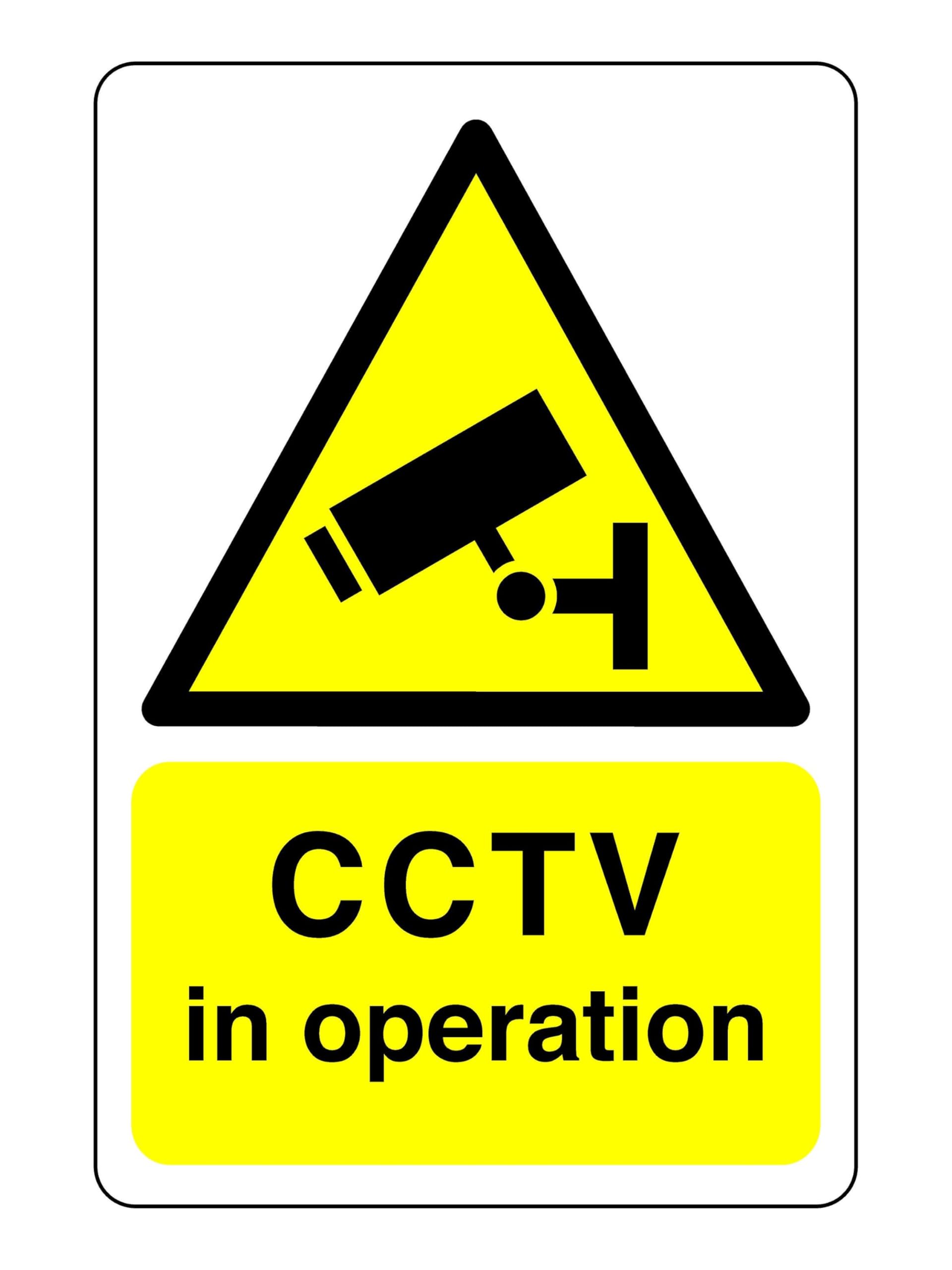 Safety First Display Ltd Yellow/Black Cctv In Operation Sign - High Tack Self-Adhesive Sticker (150Mm X 100Mm) Viewing Distance Within 3M.