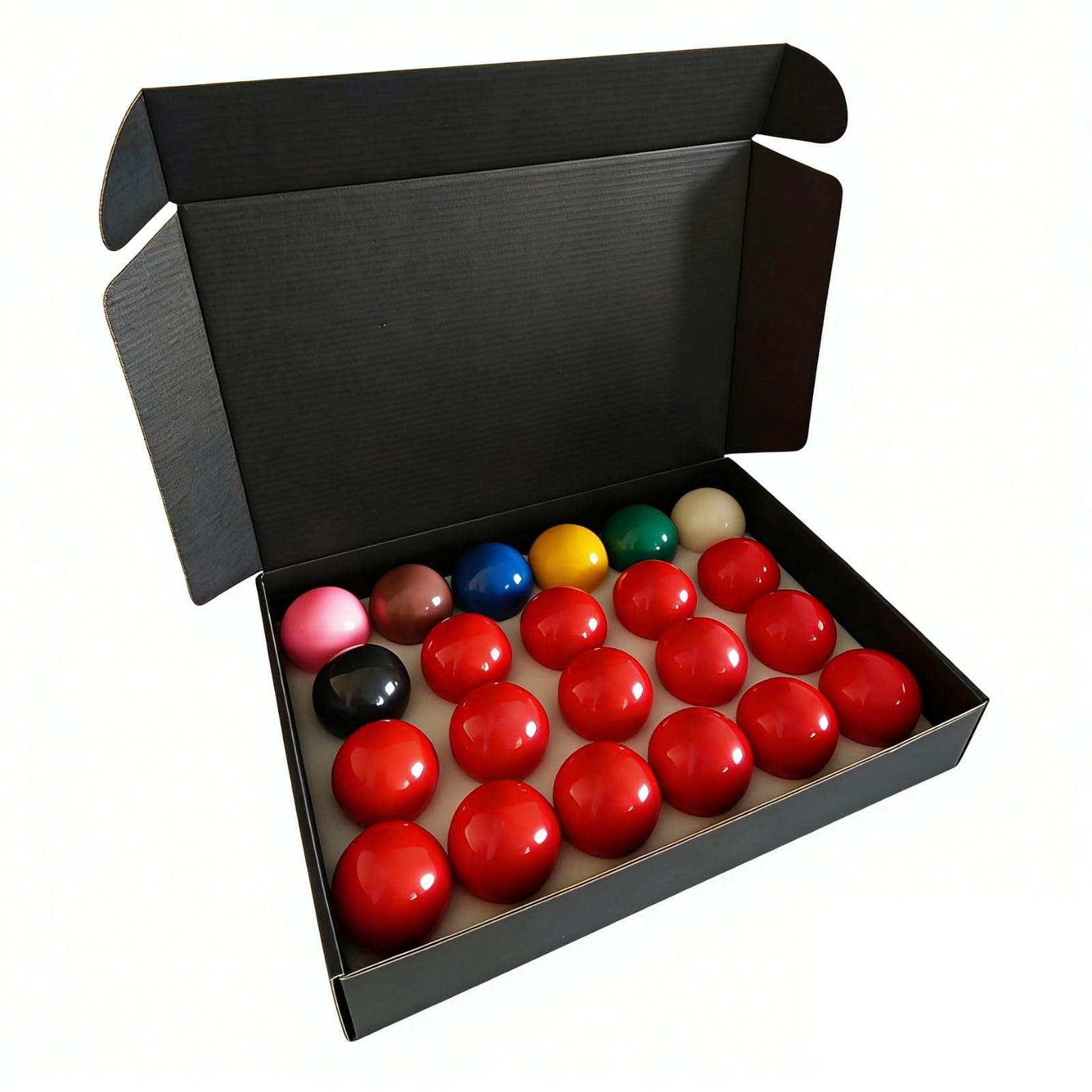 Snooker Kugeln Set, 22 Stück 52,5 mm Snooker Balls Set Harz Britisches Billardkugeln Set, 15 Rote, 6 Farbige und 1 Weiß Kugel