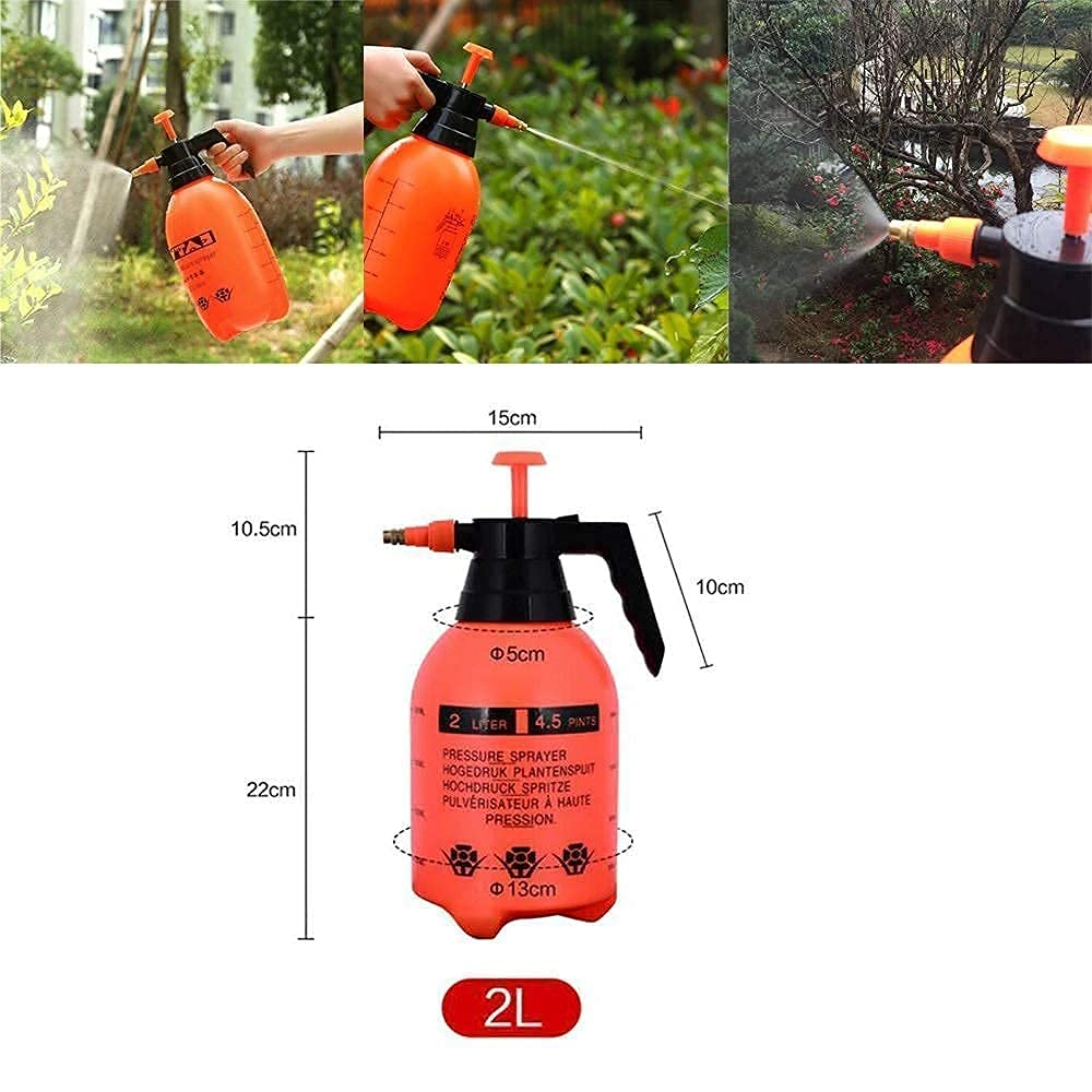 Vunexo Garden Pump Pressure Sprayer | Lawn Sprinkler | Water Mister | Spray Bottle for Herbicides, Pesticides, Fertilizers, Plants Flowers 2 Liter Capacity -Spray Bottle Plant Water- (Multicolor) 3
