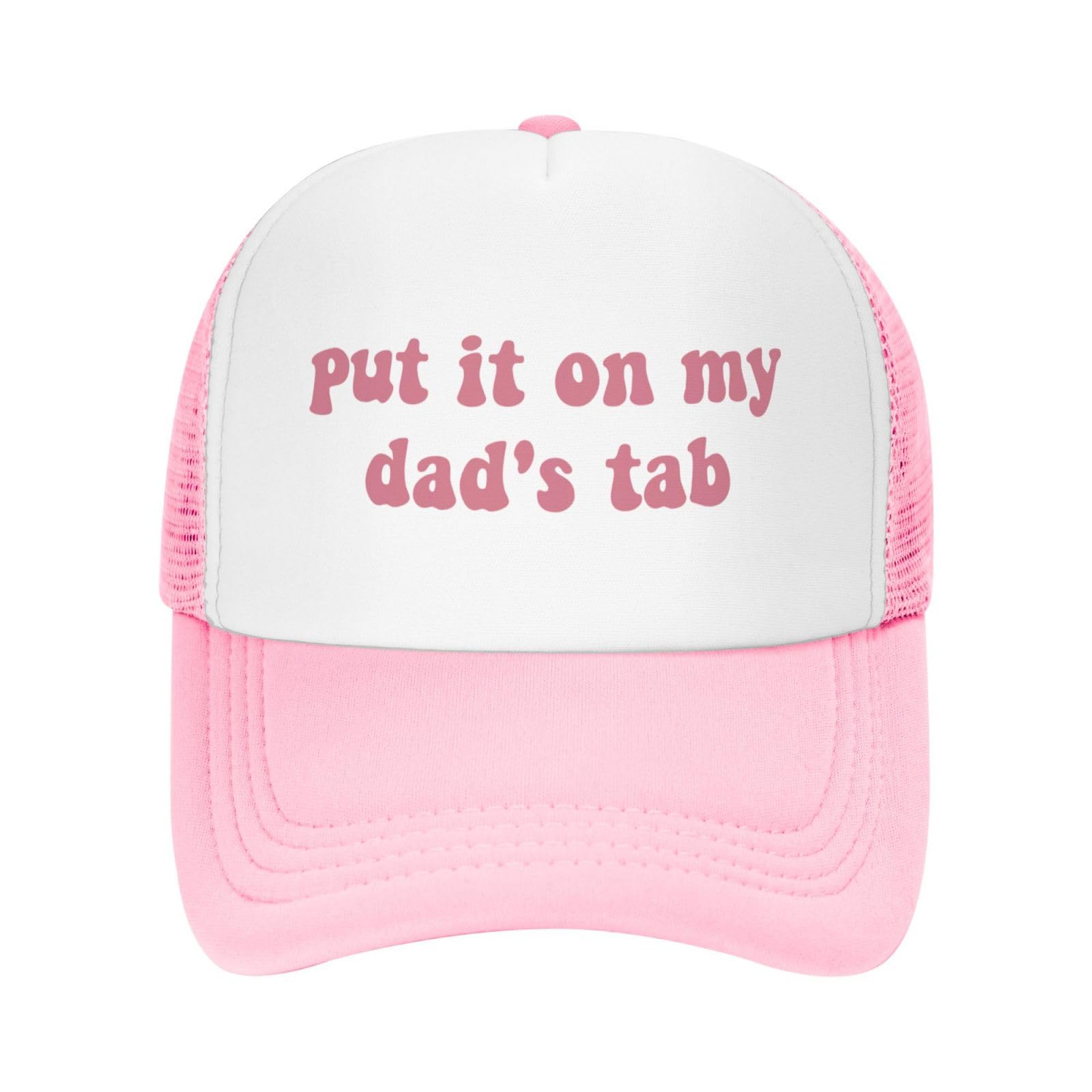Put It On My Boyfriends Tab Trucker Hats for Women Pink Men Humor Gift Pink Hats for Men