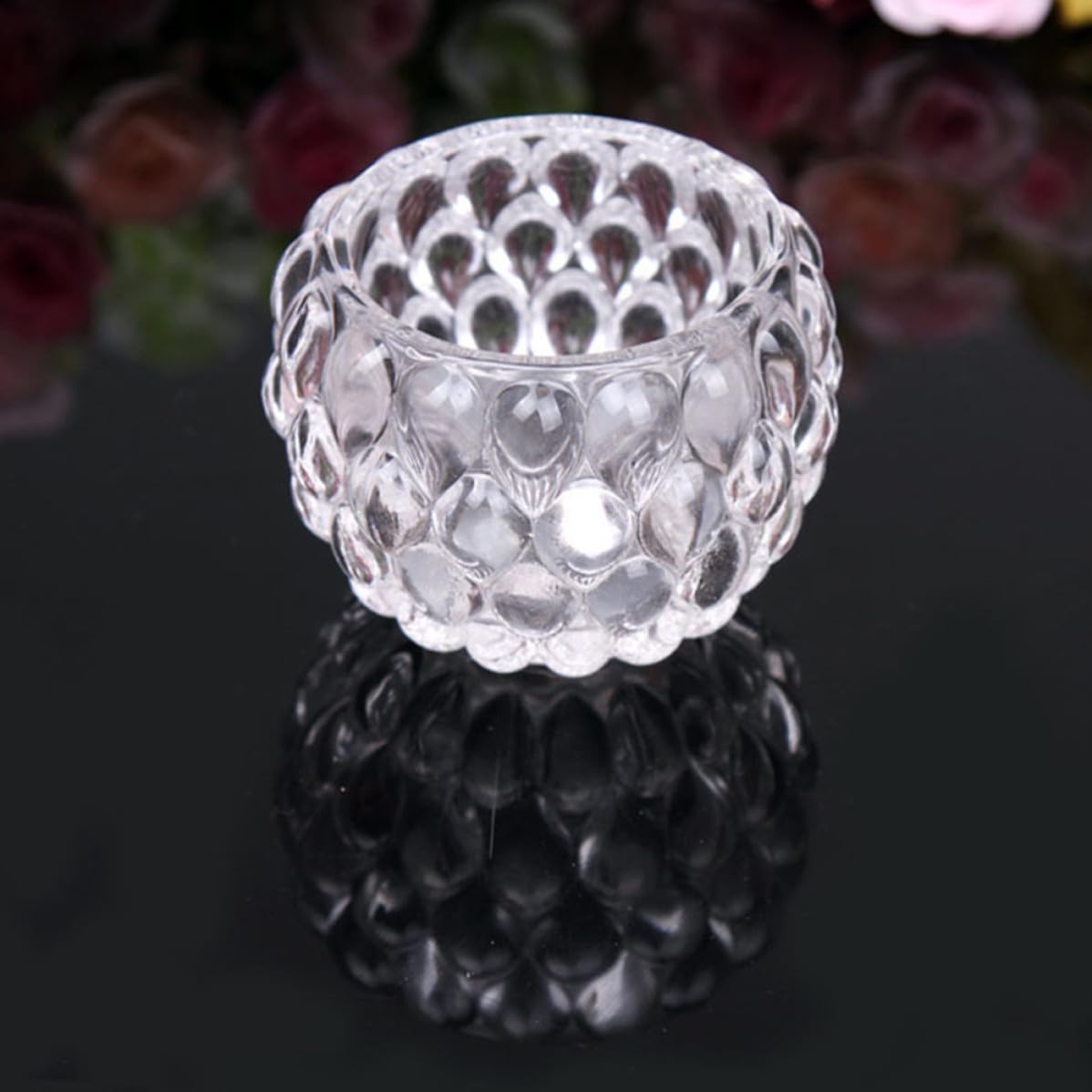 Candelabro de Vidrio Transparente 6 Piezas para Velas de Té