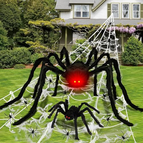 Riesen Rentier Beleuchtet 26 Halloween Deko Outdoor Spinnennetz,5m Spinnennetz Halloween Garten...
