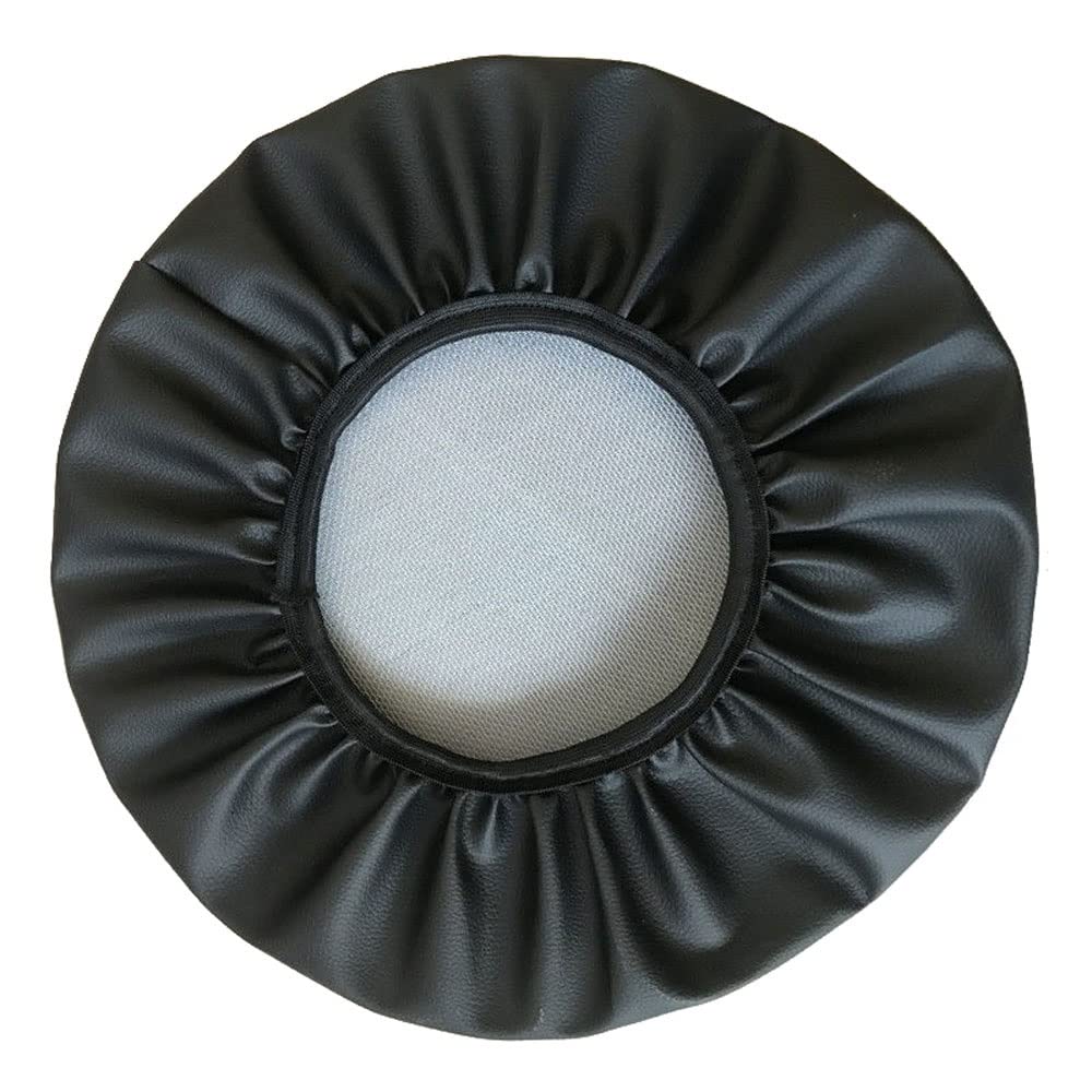 ZZDZW Rolling Stool Round Bar Stool Seat Covers Stool PU Leather Cushion Slipcover Elastic Bar Chair Covers For 14-17 Inch Chair Workbench Seat Slipcover Waterproof (Color : Black, Size : 33cm)