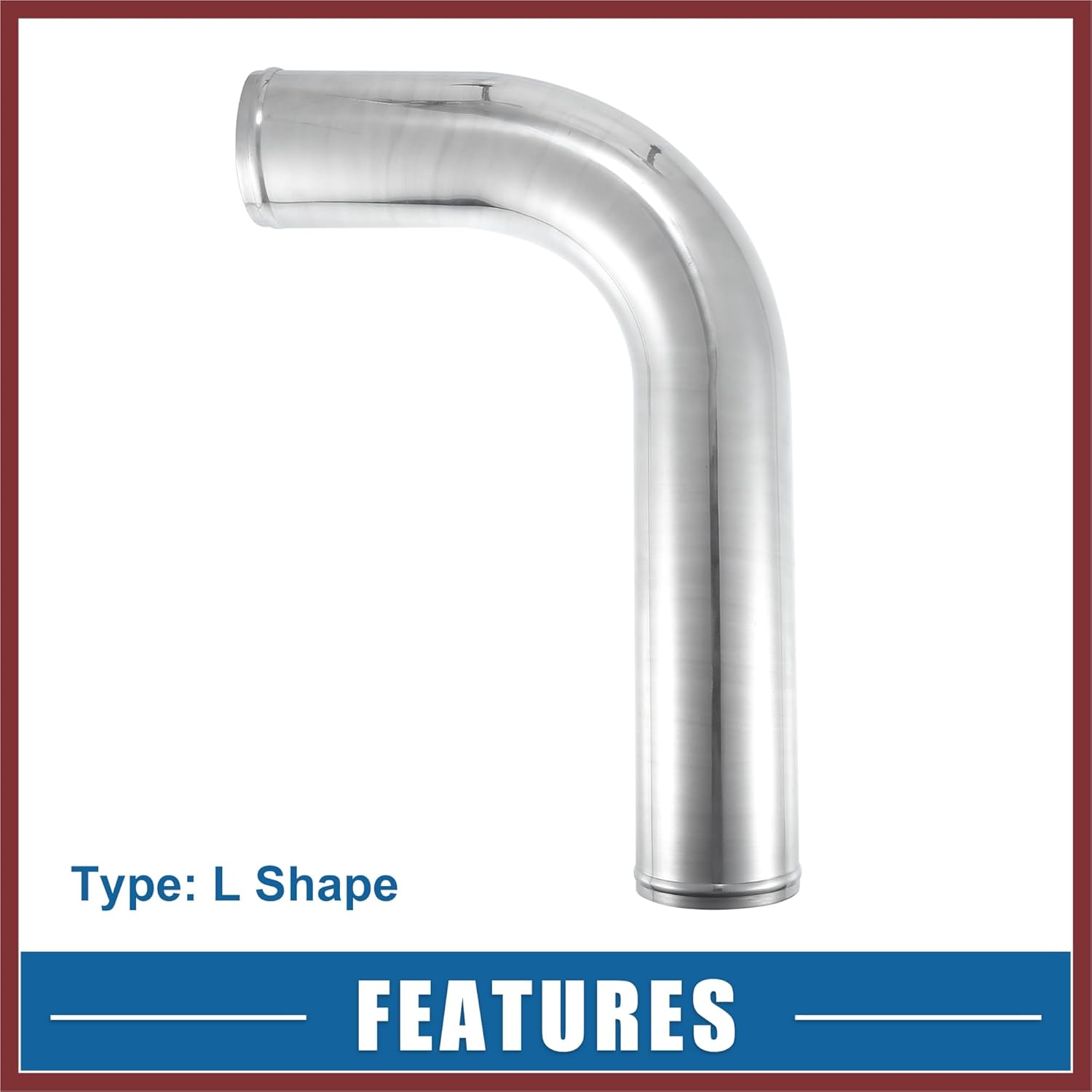 Universal 90 Degree L Shape Bend Elbow Intercooler Pipe Air Intake Tube 3" OD 76mm OD 500mm 19.69" Length Intercooler Pipe Aluminum Alloy Replace Parts