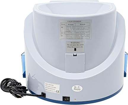 Coin Sorter Machine, 8 Slots Electronic Coin Sorter Coin Separator Machine with LED Display, Automatic Coin Counter Sorter and Wrapper for Shops, Homes Grey+Blue 45W 330 Units/min