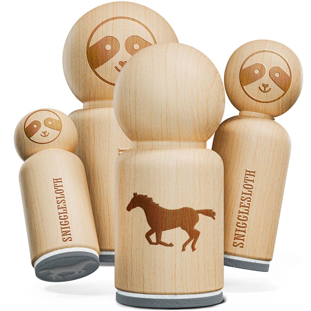 Horse Running Solid Rubber Stamp for Stamping Crafting Planners - 1/2 Inch Mini