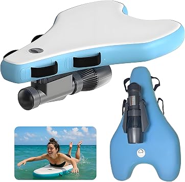 Inflatable Bodyboard + 500W 10000 Mah 24V Underwater Propeller, Electric Surfboard Adult,Can Used 40-130 Mins,with Thruster Storage Bag,Thickened Wear-proof Material,Pool Party Water Sports 500W16A