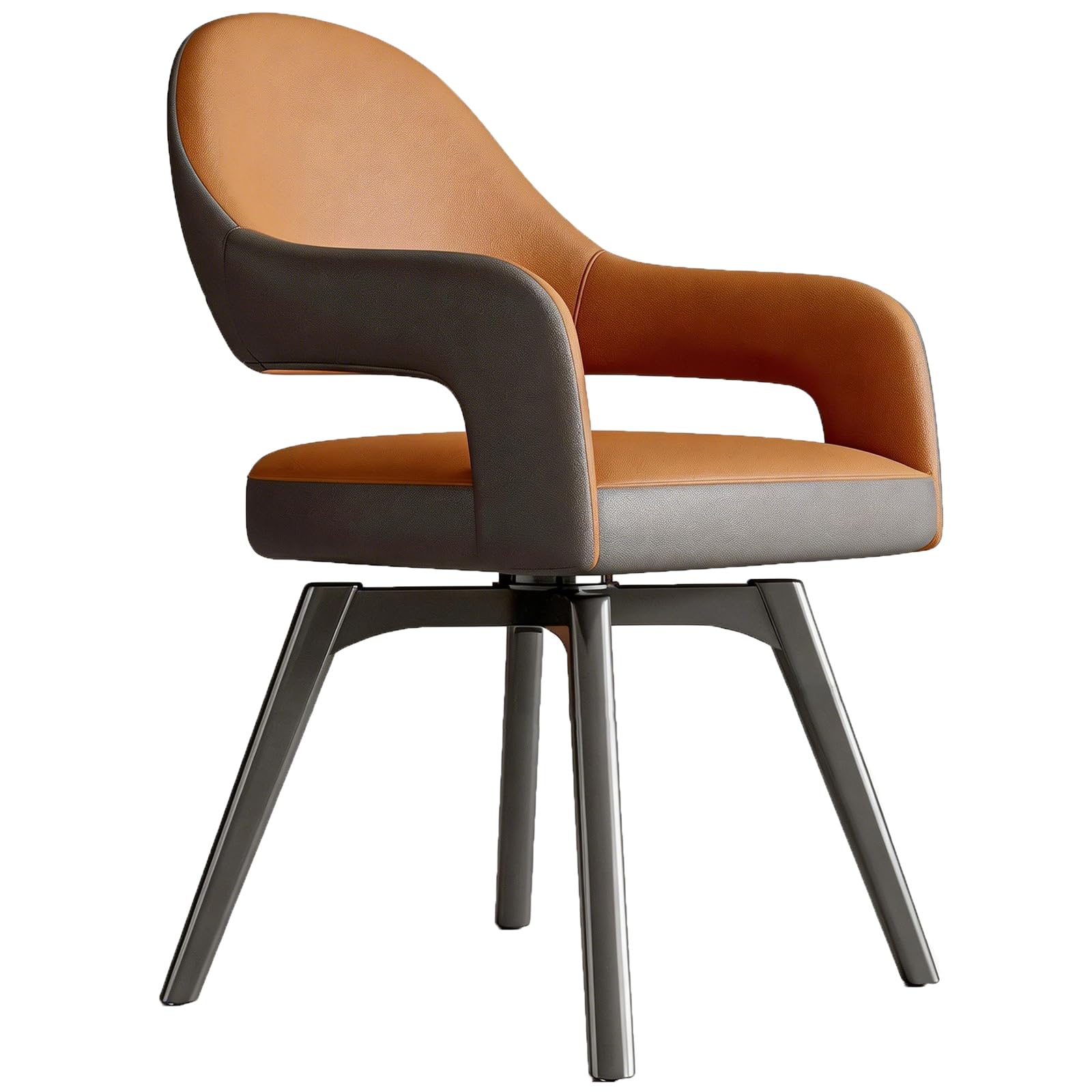 Chaise de salle à manger pivotante stable en métal pour éviter les rayures au sol