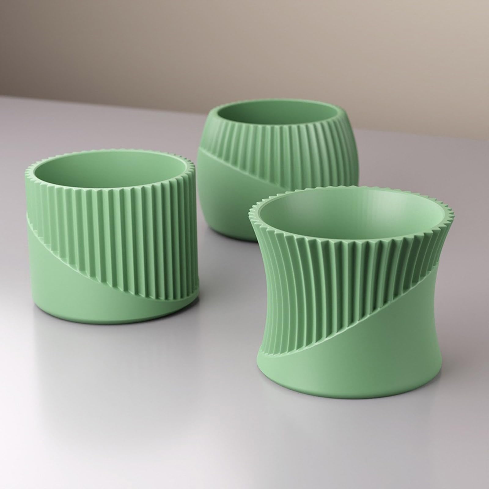 Molde de silicona a rayas irregulares para macetas, macetas, yeso, resina, moldes de almacenamiento de silicona para jardinería en casa