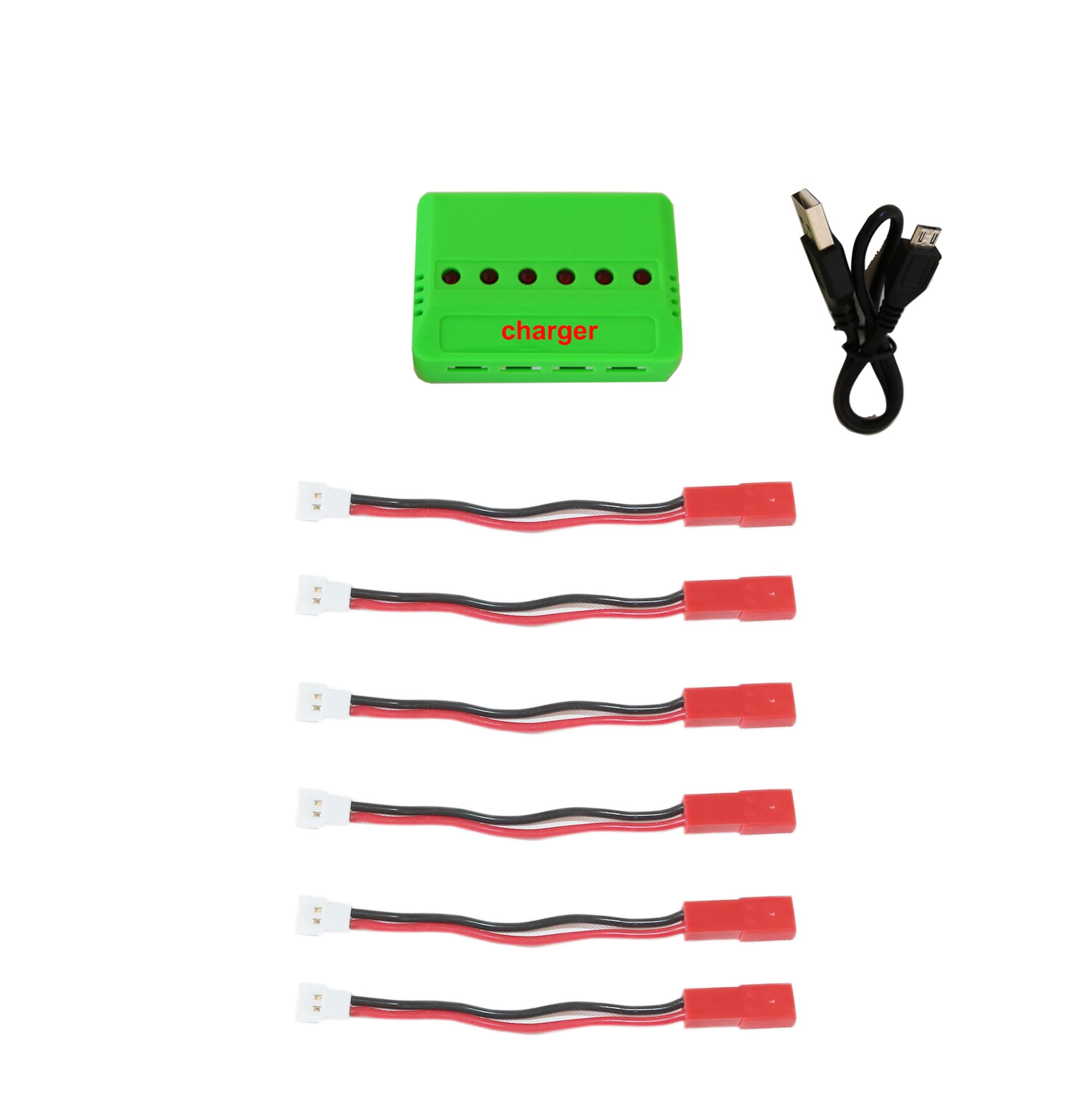 6 in 1 Max 2.5A Current Input 3.7V Lipo Battery Fast Charger for Drone with JST/SM/2.0 Port Cables