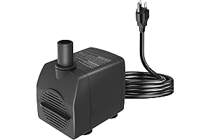 Beckett Submersible Pump 200GPH Auto-Shut-Off Water Pump with 5.2ft High Lift for Fountains, Ponds, Aquariums