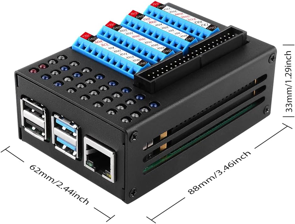 Buy GeeekPi Raspberry Pi GPIO Screw Terminal Block Breakout Board HAT Kit with GPIO Status LED