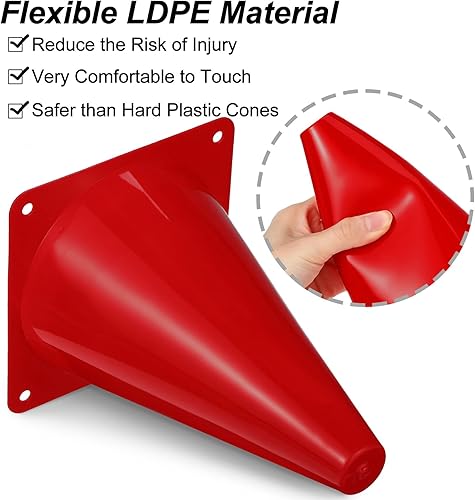 Miniatura 3 de Leelosp Paquete de 48 conos de tráfico de plástico de 7 pulgadas, marcadores de campo de agilidad, seguridad, deportes, conos de entrenamiento