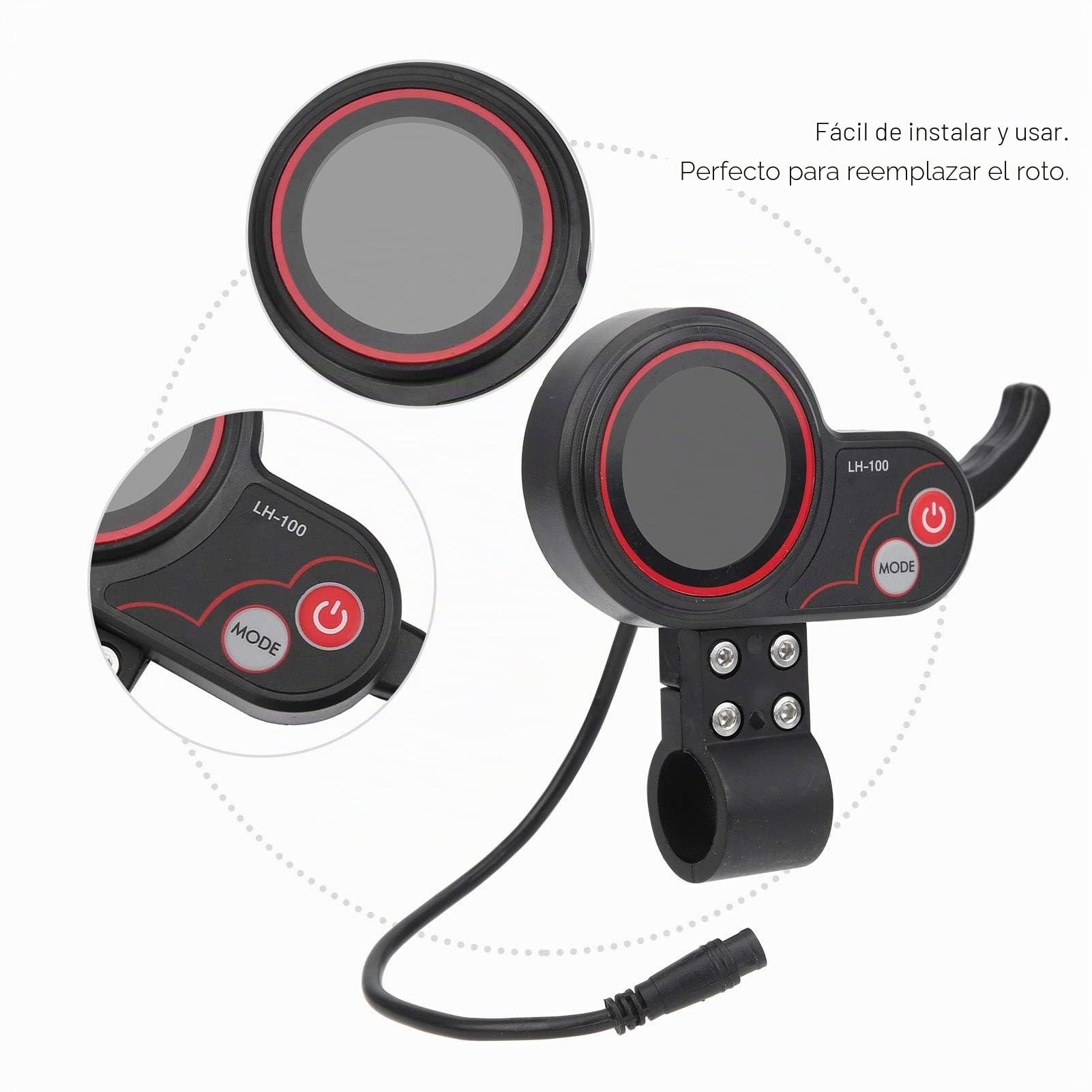 Keenso Acelerador de Pulgar para Scooter, 24V 36V 48V 60V Acelerador de Pulgar Universal 2 en 1 Velocímetro Panel de Control Manual para Scooter de Bicicleta eléctrica