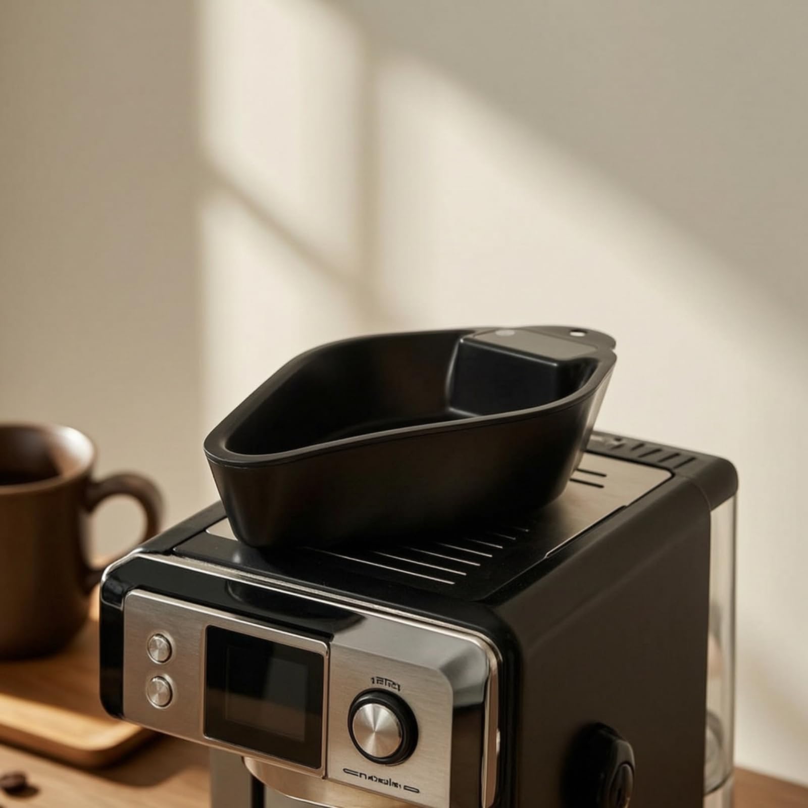 Bandeja de para Café con Estrecho Antiderrames Báscula Digital Integrada Vaso Dosificador Taza de Porcionado Recargable 3.7V Adecuada para Molienda Portafiltro Baristas Casa