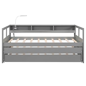 Amazon.com: Twin XL Wood Daybed with 2 Twin Size Trundles, 3