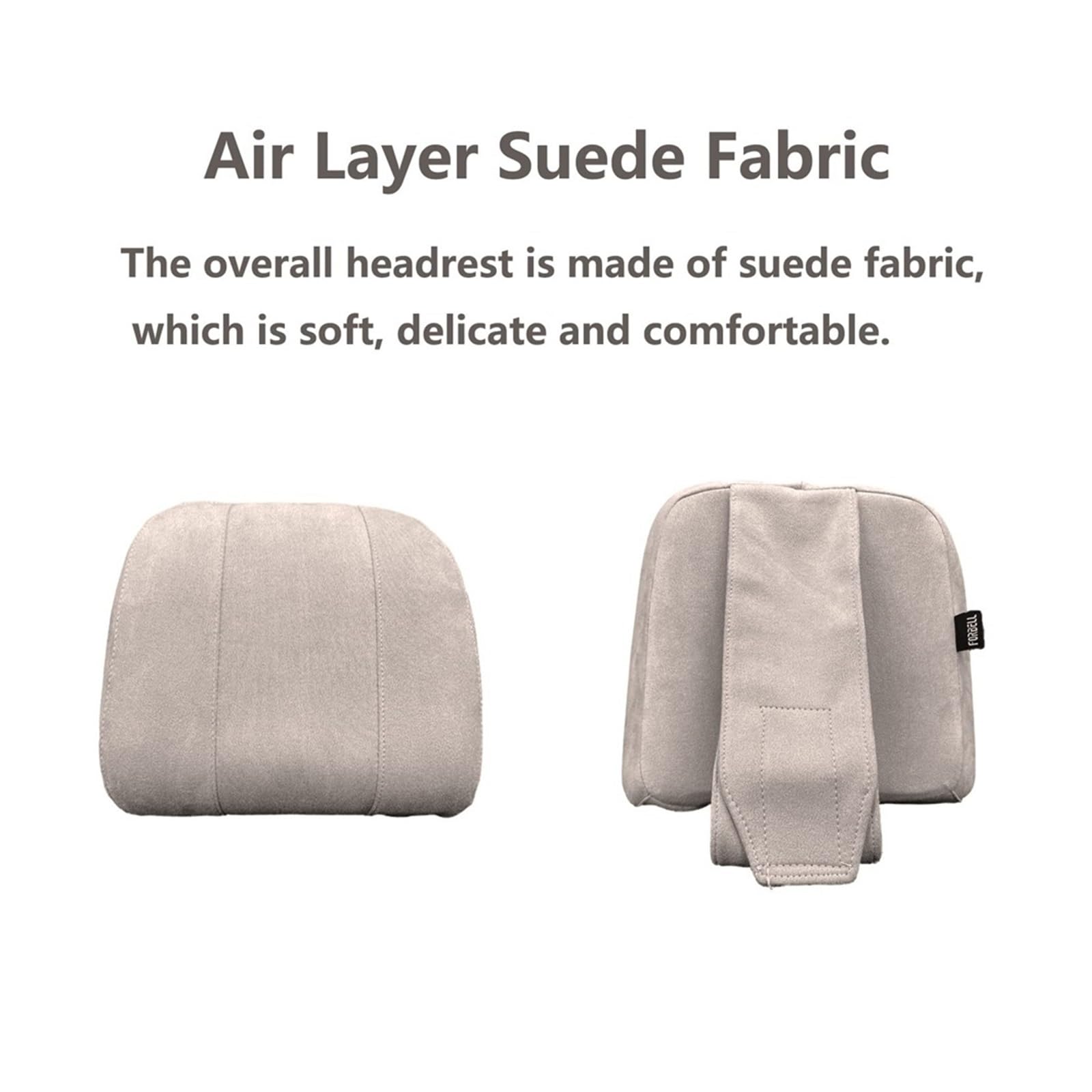 Poggiatesta for sedile auto traspirante, cuscino for il collo, tessuto scamosciato, supporto for la schiena, poggiatesta in memory foam for interni auto(Grey)