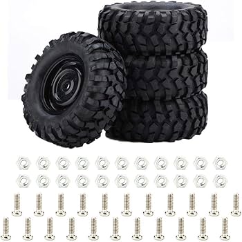 Amazon | タイヤ4個 セット ネジ付き RCクローラー 1/10車タイヤ