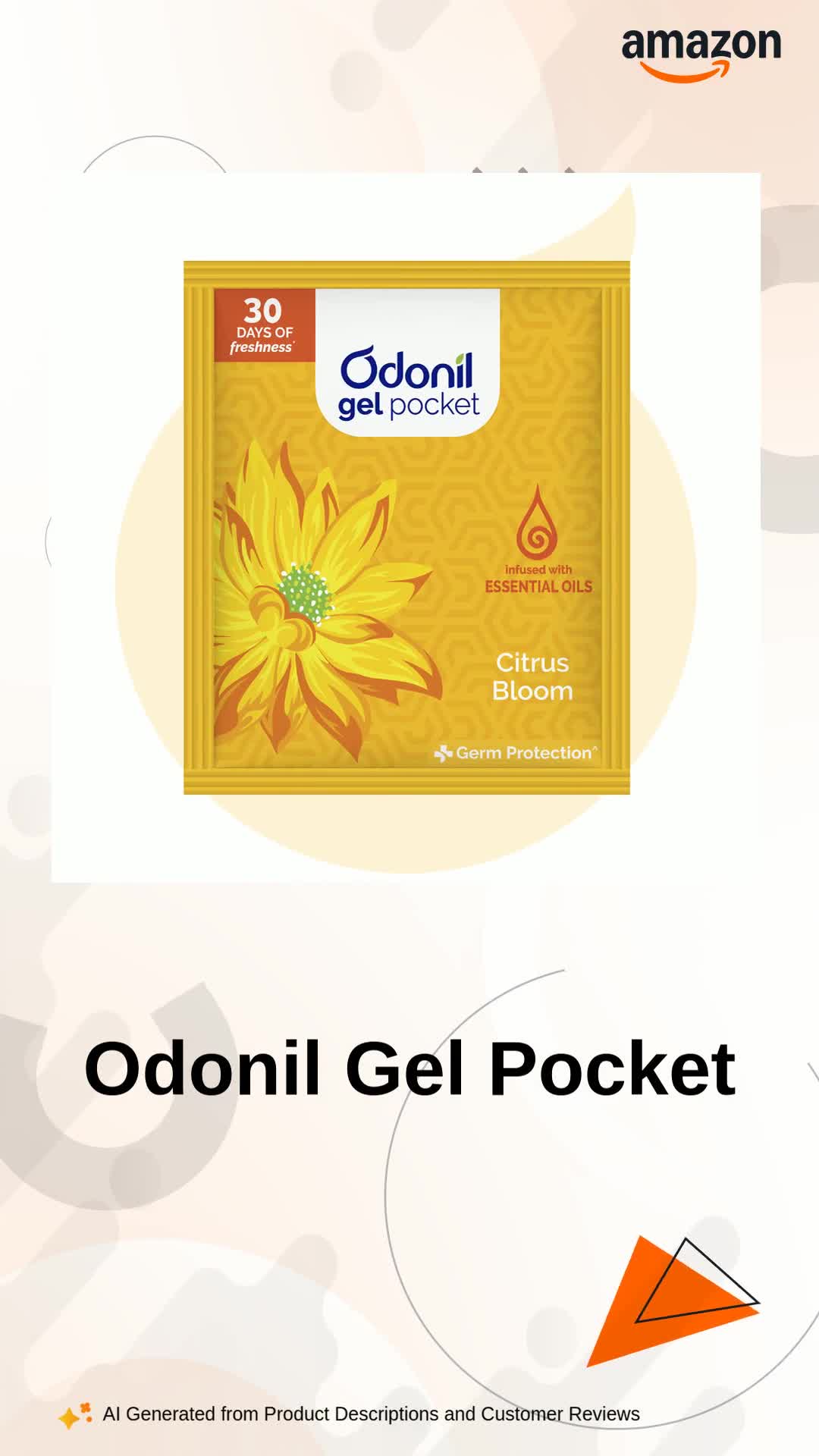 Odonil Gel Pocket Air Freshener Citrus Bloom