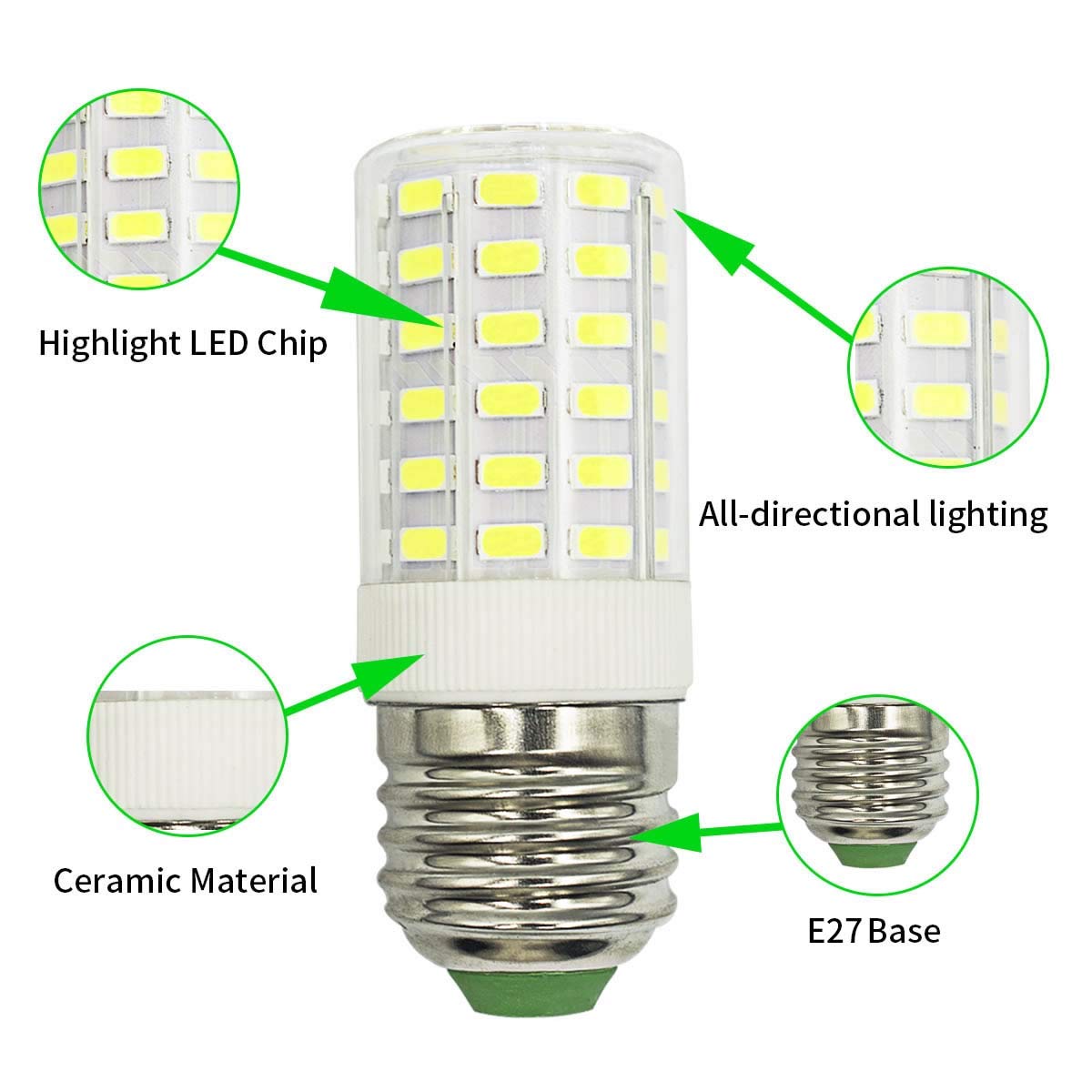 Bombillas led Bombillas LED E27 9W 100W Equivalente a halógeno 1000 lúmenes Blanco frío 6000K-6500K No Regulable Ahorro de energía 360 ​​​​Grados