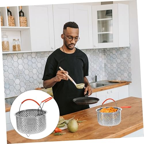 Miniatura 6 de Cesta de fritura de acero inoxidable colador de alimentos fritos colador de fideos con asa cesta de espagueti cesta de metal freír contenedores de