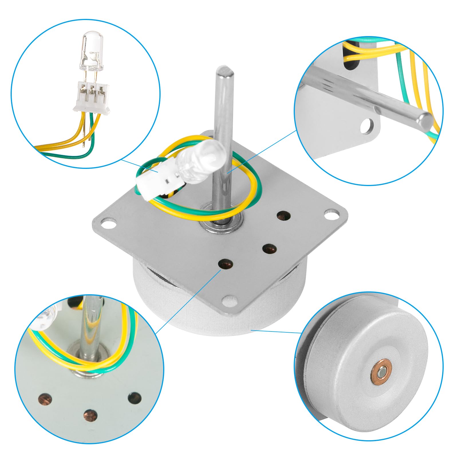Micro motore senza fili a mano AC 3-24 V 3-24 V, mini generatore di energia eolica, generatore di turbine eoliche, strumento didattico esperimento modello, per generazione di energia trifase, 0,1A-1A