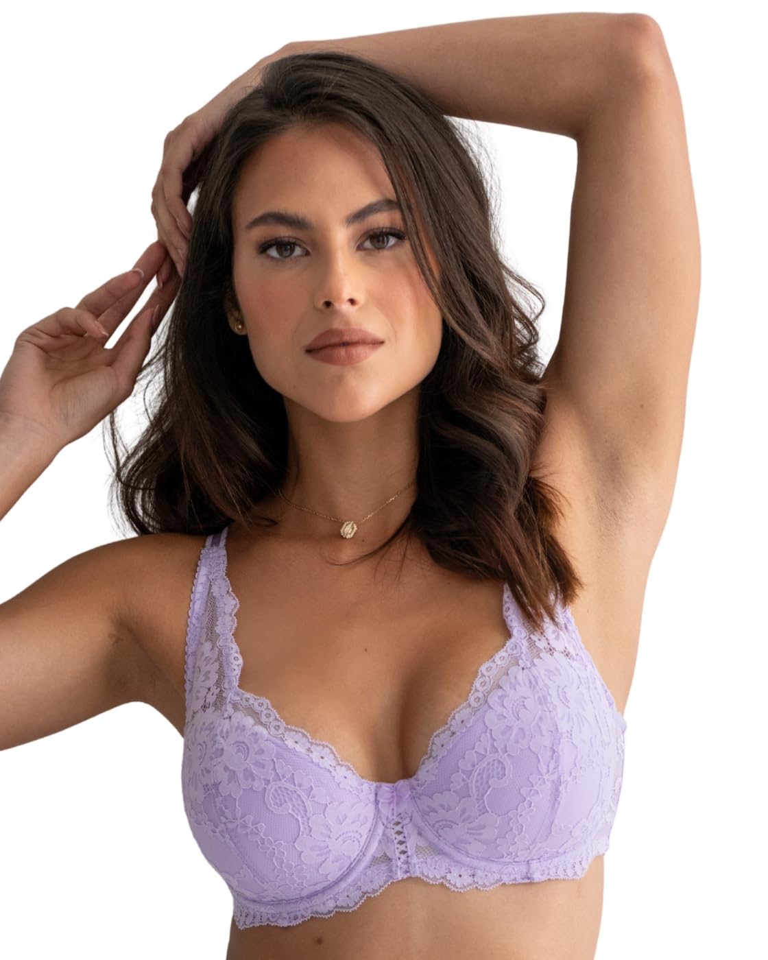 Pour Moi 25907 Fleur Lightly Padded High Apex Bra Lilac