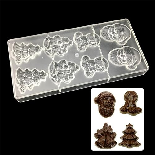 Transparente Molde de Chocolate de Navidad estilo de policarbonato 3d molde de chocolate sweet candy molde fabricante de Chocolate de duro PC DIY