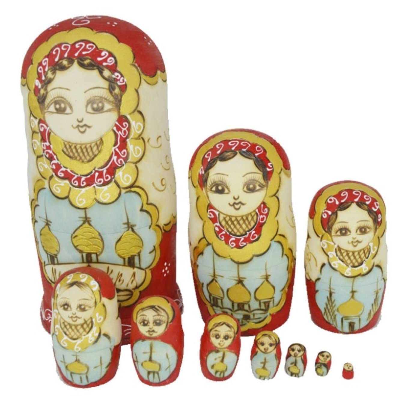 Poupées Gigognes 10 Couches Matriochka Château Poupée Jouet Éducatif Cadeau en Bois Russe Poupées Gigognes pour Les Cadeaux d'anniversaire De Noël Poupée Russes