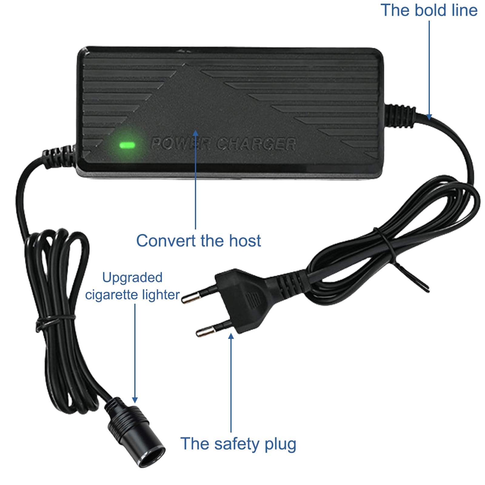 15A 180W AC à DC Adaptateur Converter 230V vers 12V, Transformateur Adaptateur d’Alimentation, Prise Allume-Cigare Secteur pour Voiture, Réfrigérateur, Aspirateur, Gonfleur de Pneu, Glacière Auto