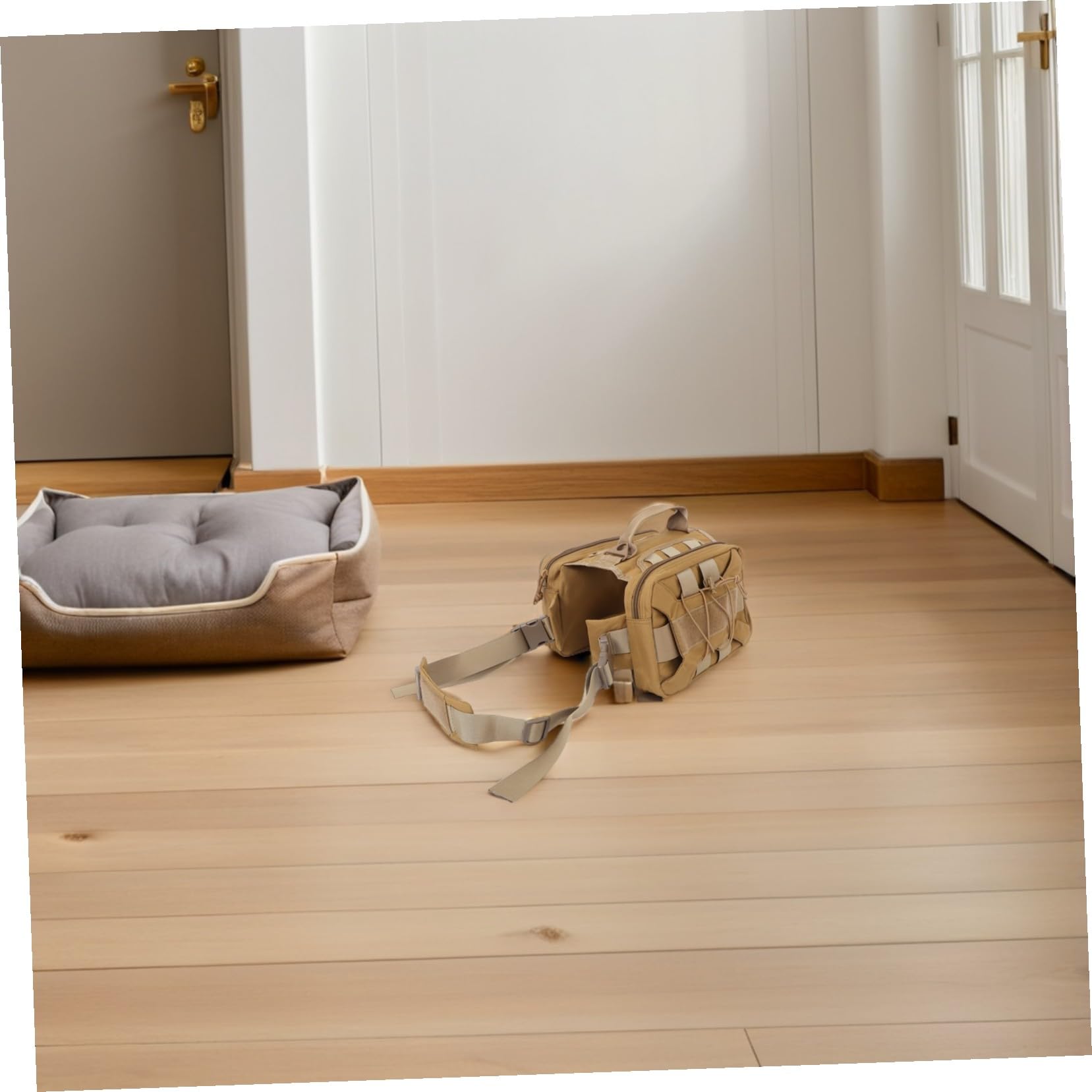 Veemoon Sacoche de Selle pour Grand Chien avec Poches Latérales à Dos Ajustable Nylon Imperméable pour Randonnée et Voyage Harnais à Libération Rapide pour Chiens