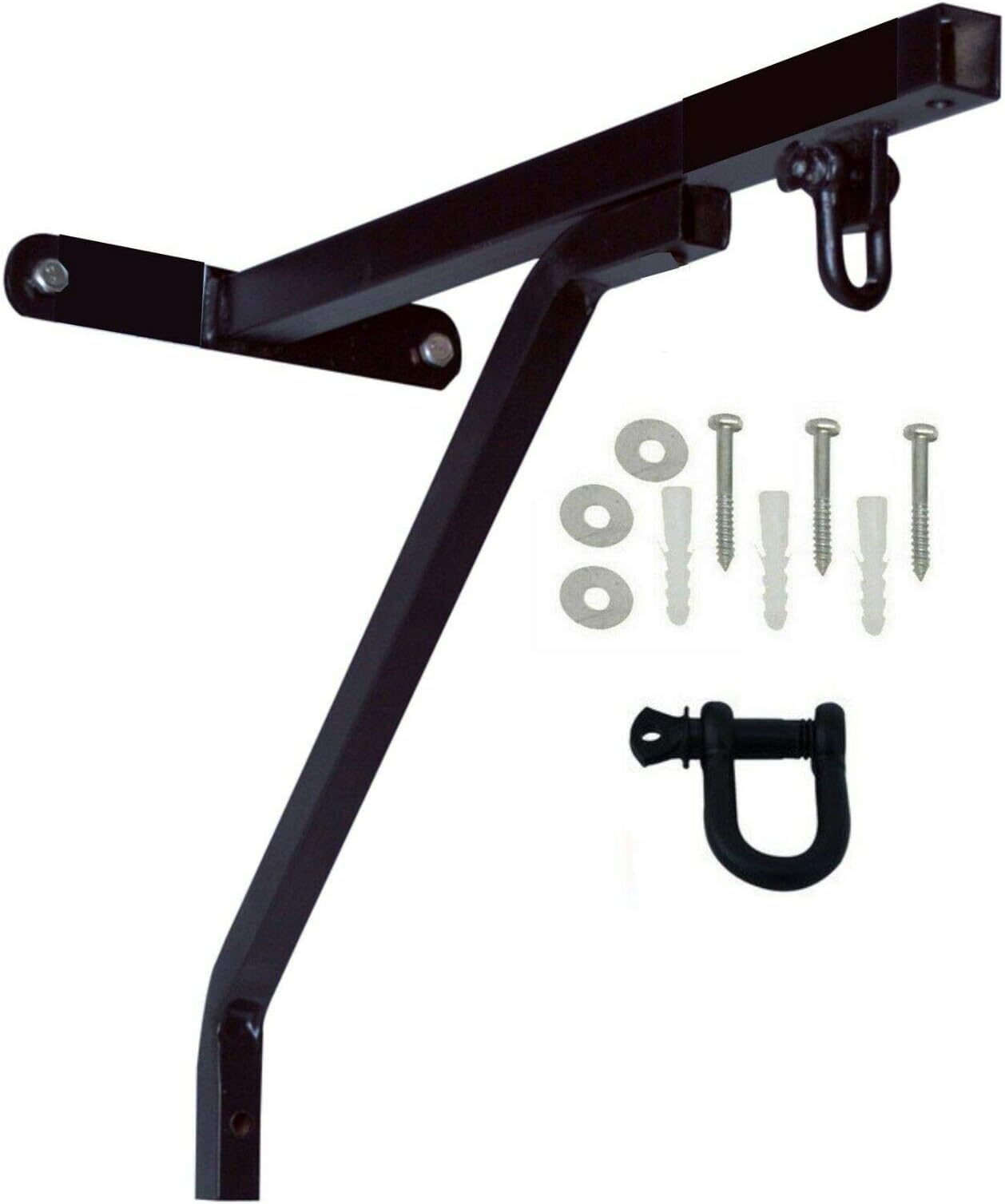 Islero Fitness Boxing Punch Bag Hanging Wall Bracket Mount Steel Chain D-Shackle Swivel Indoor Gym Punching Bag Holding Stand Set MMA UFC