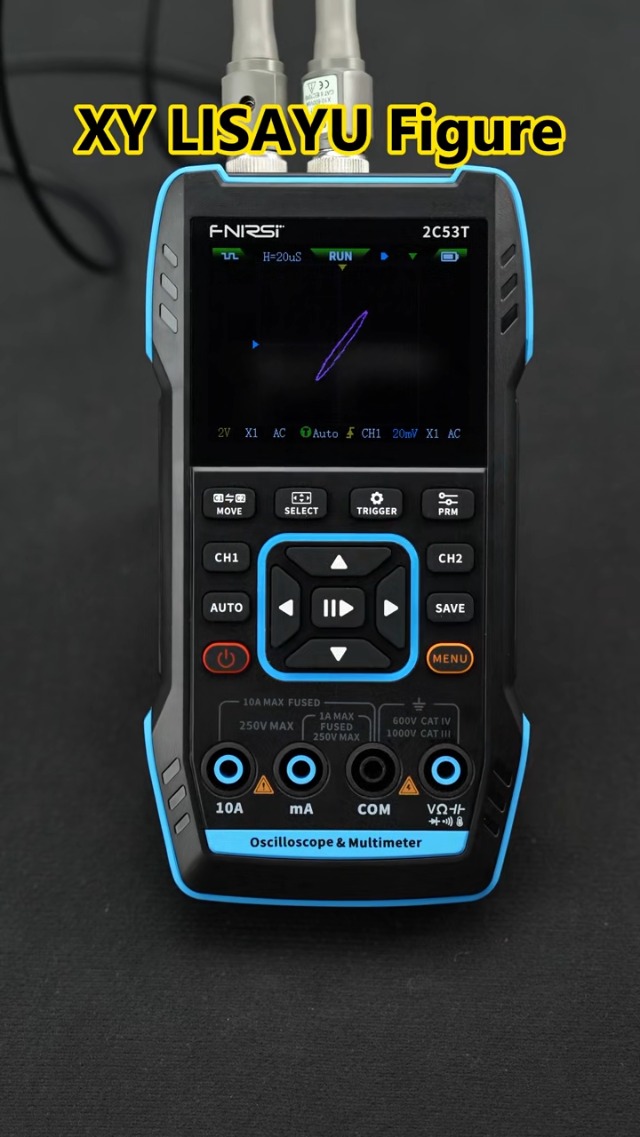 Image of 2C53T 3-in-1 Handheld oscilloscope multimeter DDS Generator, 2 Channel, 50MHz Bandwidth, 250MSa /s Sampling Rate, 20,000 calculations, Voltage, Current, capacitance, Resistance, 2* P6100 Probes