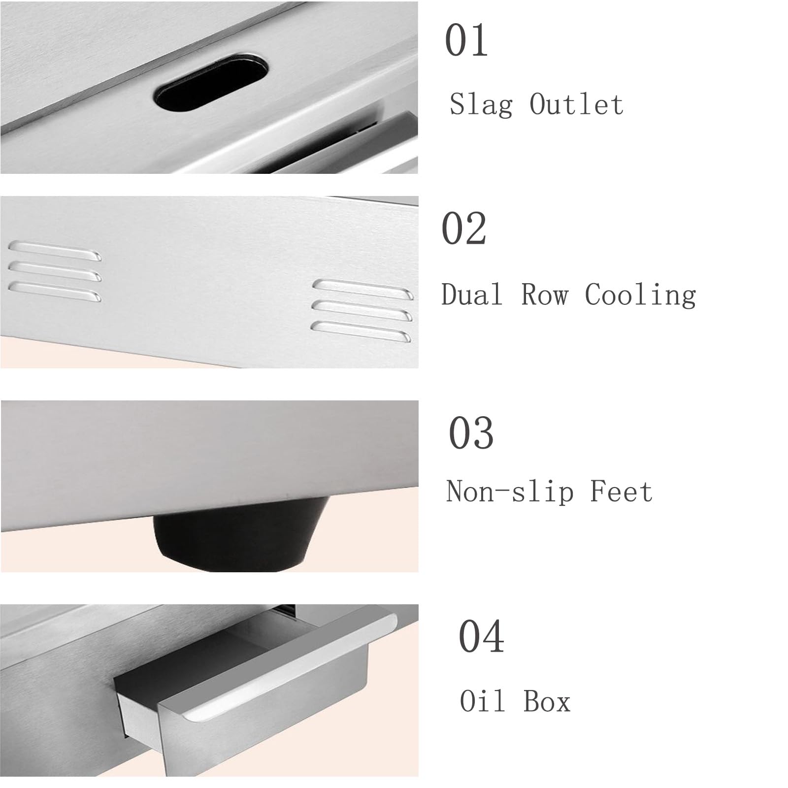 Piastra elettrica da banco Commerciale da 1500 W, Piastra in Acciaio Inox, Piastra Calda per Barbecue, Piastra Antiaderente, Grande, per ristoranti, bistecche e Pancake.