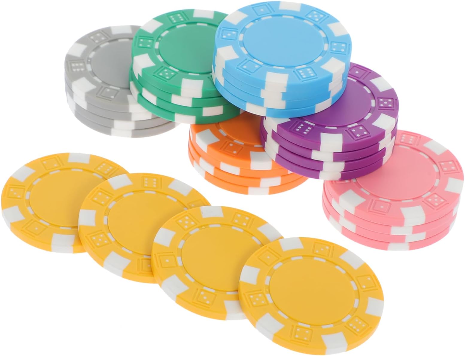 HANABASS 28pcs Professional Poker Chips Stackable Counting Discs for Games Reusable Party Supplies Vibrant Colors for Poker Board Games and Educational Use