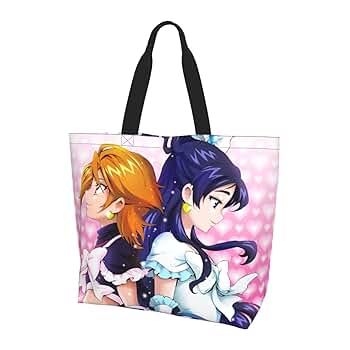 花と星のアップリケ手提げバッグ　女の子チャーム付き ハンドバッグ レディース トートバッグ 手提げバッグ 2WAY