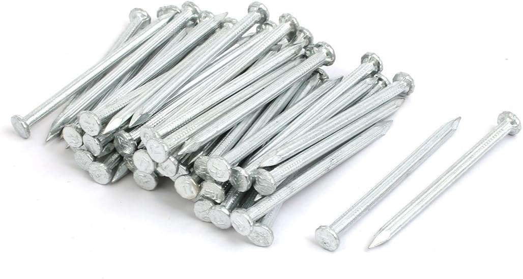 2.5-inch Length Fastener Carbon Steel Point Tip Wall Cement Nail Silver Tone 60pcs Model:73as456qo600