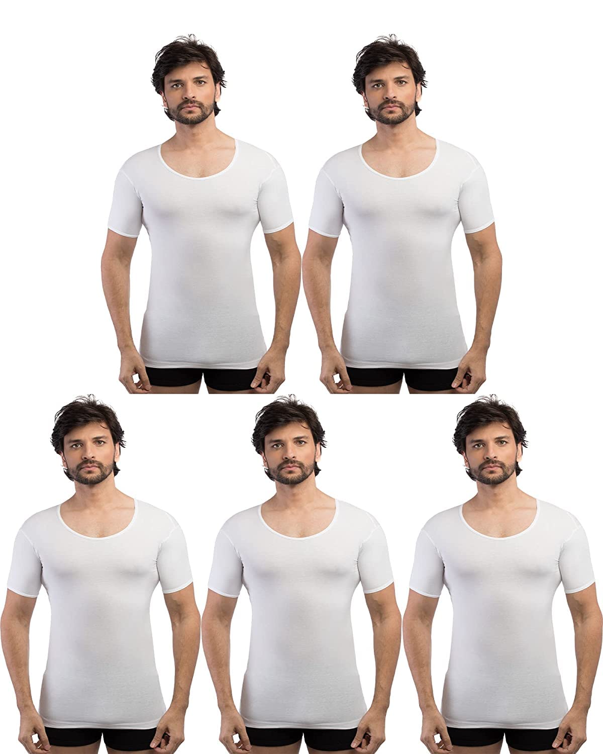 Supreme Men's Half Slevees Cotton Regular Fit Vest Pack Of 5-image-26