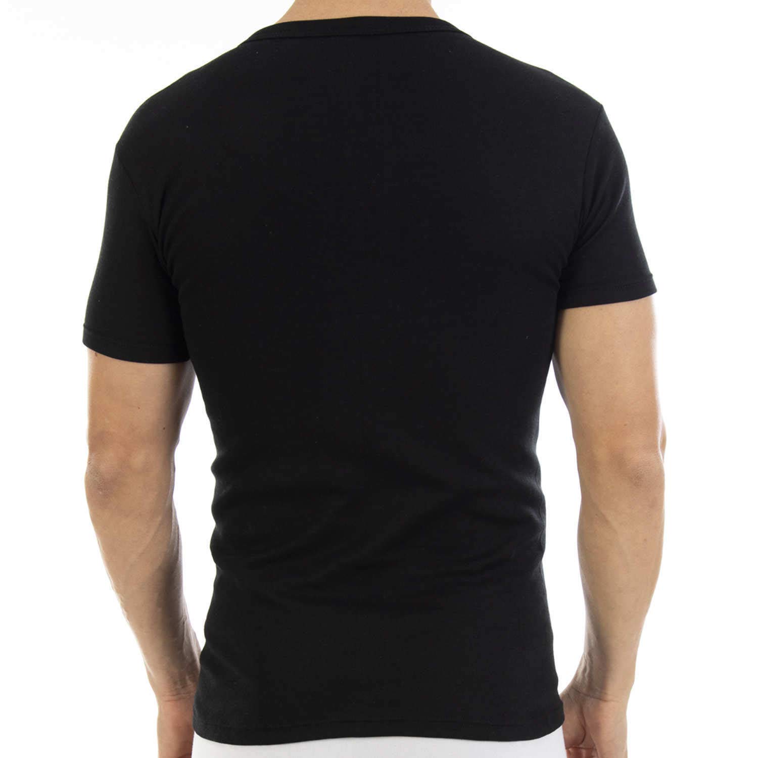 Pack Ahorro de 6 Unidades. Camiseta Interior cálida de Hombre L149, Manga Corta y Cuello de Pico.
